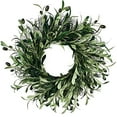 thumbnail image 1 of Chendee Artificial Green Olive Wreath For Front Door Decoration - Year-Round Farmhouse, 1 of 9