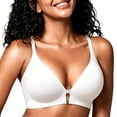 thumbnail image 2 of Hkoxplj Bra for Women Front Closure Wireless Deep V Neck Racerback No Underwire Bralette Seamless Comfort T Shirt Bra with Gel Support Adjustable Straps Breathable Everyday Bra for Daily Wear, 2 of 6