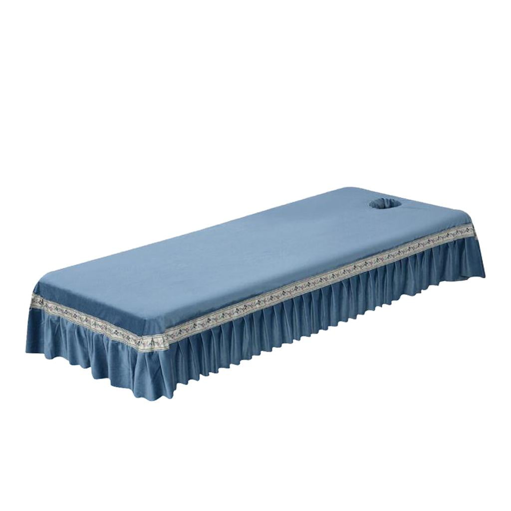 Sanitary Velvet SPA Bed Cover and hotel Bed Grey Blue