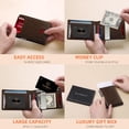 thumbnail image 2 of Billetera RUNBOX, delgada, de piel, para billetes, con bloqueo RFID, para hombre, 2 of 8