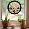 thumbnail image 3 of Stained Glass Window Hanging - Black White Pink Rose Sun Catcher for Door Home Decor Flower Suncatcher Christmas Mother's Day Birthday Gifts for Women Men Lovers Mom Nana, 3 of 6