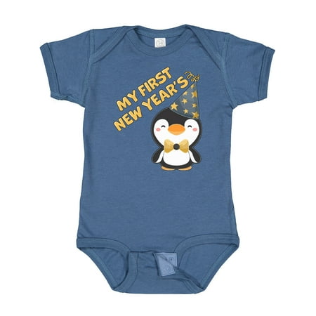 

Inktastic My 1st New Years with Cute Penguin in Blue Hat Gift Baby Boy or Baby Girl Bodysuit