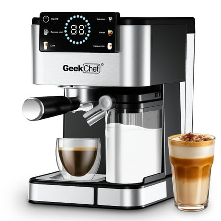 Espresso Machine for Home Barista - 20 Bar Coffee Maker with Automatic Milk Frother, TouchScreen, ESE POD & Instant Heating, Brews Cappuccino/Latte/Iced Coffee