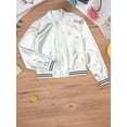 thumbnail image 5 of vastwit Kids Dance Outfit Tracksuit Girls Zip Up Street Jacket Coat and Cargo Pants Shiny Metallic Silver 10, 5 of 7
