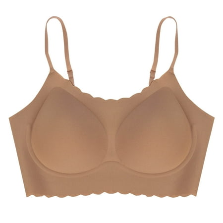 LLYwey Wireless Bras On Clearance Women s Bra Without Underwire Or Marks Lightweight Sports Breathable Underwear Daily Bra Big & Tall Size Nylon Bralette Bra Style LW-101 Brown M
