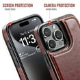 thumbnail image 5 of for iPhone 12 Pro Max Wallet Case with Card Holder, PU Faux Leather Kickstand Card Slots Case, Double Magnetic Clasp and Durable Shockproof Cover, 5 of 7