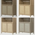 thumbnail image 4 of SICOTAS 84.2"H Tall Rattan Arched Pantry Cabinet Set of 3 with Adjustable Shelves, Oversized Boho Farmhouse Floor Storage Organizer for Kitchen, Dining Room & Home Decor,Reclaimed Light Oak, 4 of 8