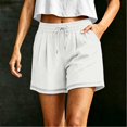 thumbnail image 4 of ByworldtasicNo Boundaries Women's Athletic Shorts Drawstring Elastic Waist Summer Beach Shorts with Pockets, 4 of 6