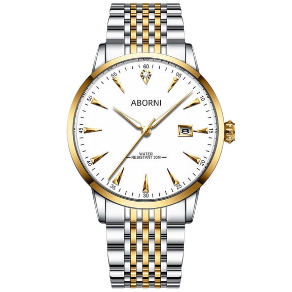 Men's Solid Stainless Steel Business Style Wristwatch