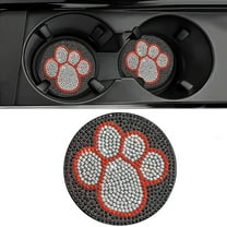 Car Saucer Dog Paw Print Cup Mat, Non-Slip, Heat Insulation, Universal Fit, Decorative and Functional Interior Accessory for Vehicle