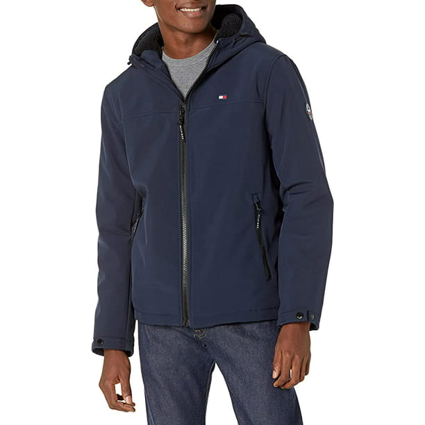 Mens Tommy Hilfiger Sherpa Lined Softshell Jacket M, Navy Walmart.com