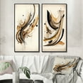 thumbnail image 1 of Designart "Movement in Brown and Black I" Abstract Minimalism Framed Wall Art Set Of 2 - Brown Abstract Frame Gallery Set For Office Decor, 1 of 6