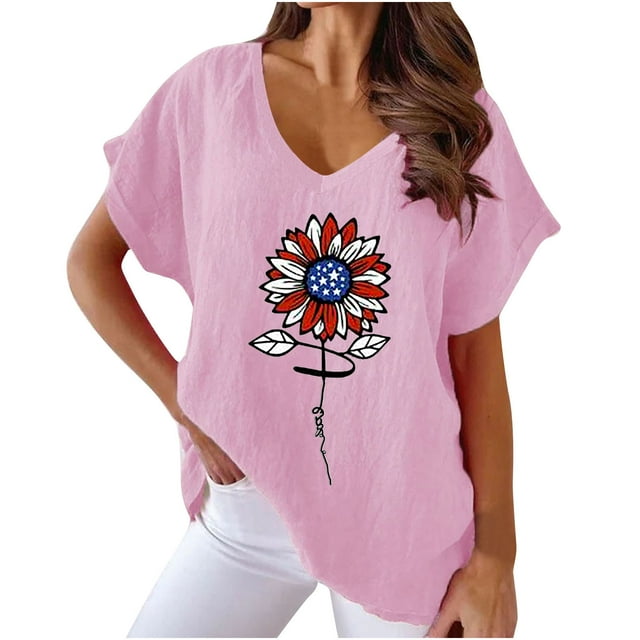 Birdeem T-Shirts à Col en V pour Femmes Mode Confortable Blouses Féminines Hauts
