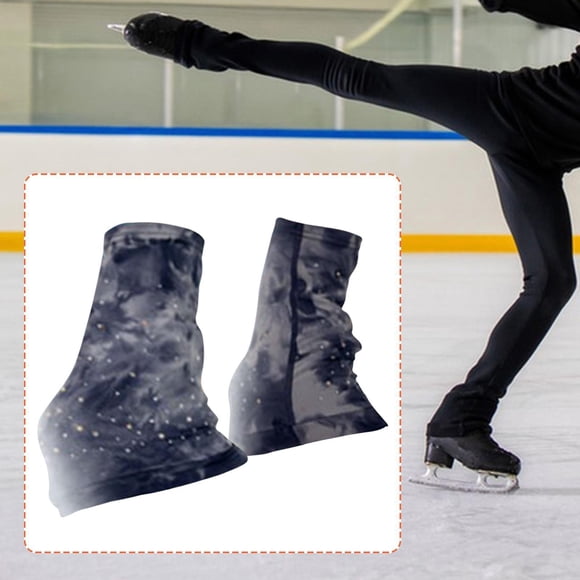 Calentadores de piernas para patinaje artístico, funda elástica, decorativos, antideslizantes, protección térmica con pedrería L