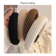thumbnail image 3 of Fiudx Diadema de Punto, Elástica y Cómoda para Mujer, Banda de Lana Absorbente a Raya, Accesorio de Moda Duradero, Ideal para Uso Diario, Ideal para Pilates y Jogging, Talla para La Mayoría de Las Mu, 3 of 6