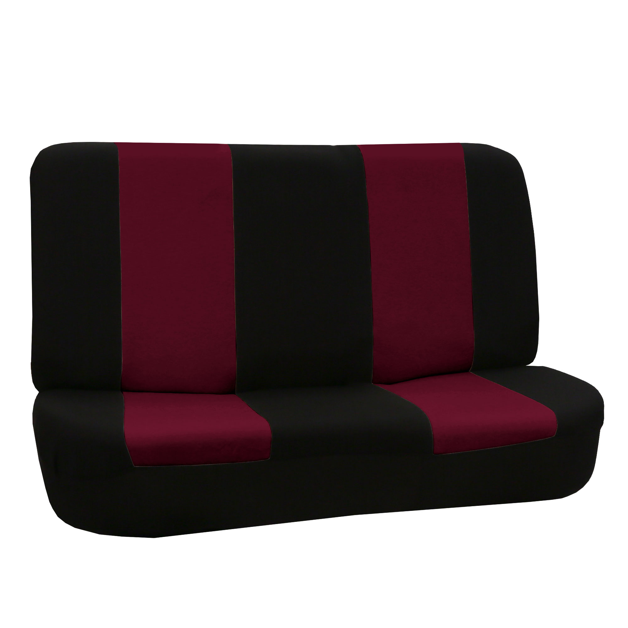 FH Group Universal Flat Cloth Fabric 2 Headrests Full Set Car Seat Cover, Burgundy and Black - image 3 of 3