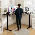 thumbnail image 3 of 63x55 inch L-Shaped Height Adjustable Standing Desk Electric Corner Table With Free Large Mouse Pad For Home Office Gaming（Black）, 3 of 9