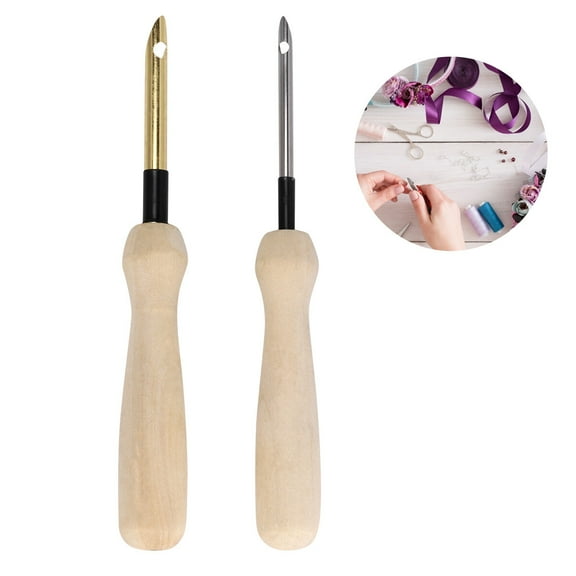 Toddmomy 2Pcs Punch Needle Threader in Golden and Silver for Hobbies and Craft Projects