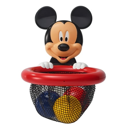 Disney Baby Mickey Mouse Shoot, Score and Store, Bath Toy Storage Basket, 4 (The Best Bath Toys For Toddlers)