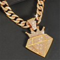 thumbnail image 3 of Men Women Hip Hop New Fashionable and Personalized Crown  Pendant Necklace 15mm Crystal Cuban Chain HipHop Iced Out Bling Necklaces Fashion Charm Jewelry, 3 of 5