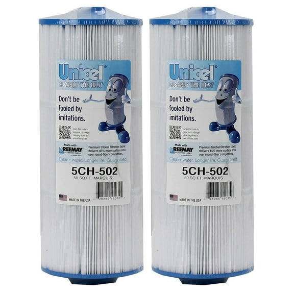 Unicel 5CH-502 50 Square Foot Media Replacement Hot Tub Spa Filter Cartridge with 197 Pleats 2 Pack