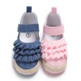 thumbnail image 6 of Gureui Infant Newborn Baby Girl Elegant Bow Anti-slip Crib Shoes Floral Ruffles Bowknot Shoes Cute Sneaker, 6 of 8