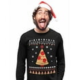 thumbnail image 3 of Tstars Pizza Ugly Christmas Funny Xmas Pizza Tree Sweatshirt Small Green, 3 of 5