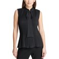 thumbnail image 1 of DKNY blusa sin mangas con cuello anudado para mujer, negro, mediano, 1 of 1