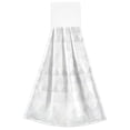 thumbnail image 7 of Dailycode Kitchen Wash Cloths with Hanging Loops Absorbent Absorbent Quick Drying Hand Towels, 2 Pack, White and Light Gray Triangular, 7 of 7