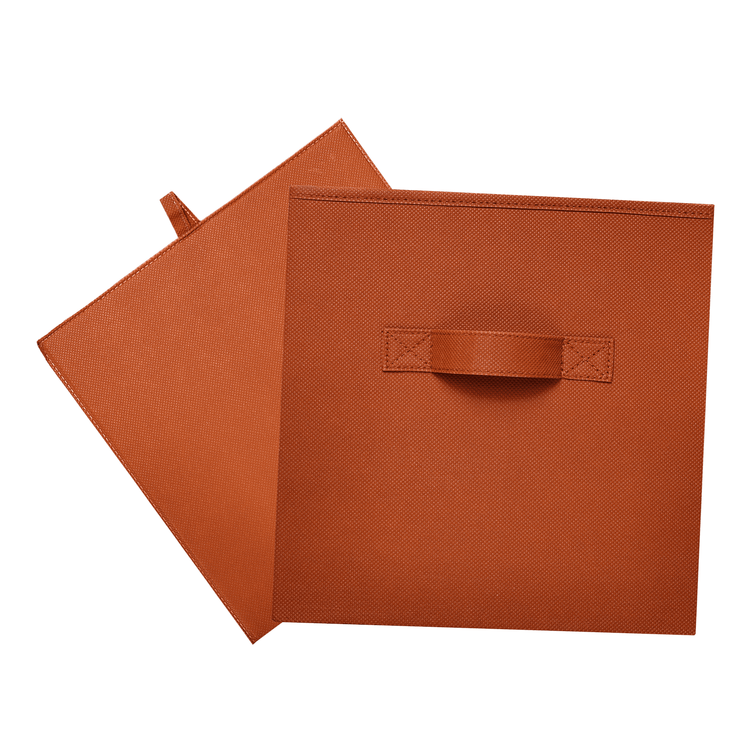 Mainstays Collegiate Collapsible Fabric Bins 10.5X10.5, Texas Orange, 4 Pack
