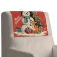 thumbnail image 4 of COEQINE Recliner Headrest Protector PU Leather Waterproof Sofa Headrest Covers with Adhesive Backed Hook and Loop Fasteners for Living Room Decor, 17x27 Inch, Snowman Deer Vintage Chrismtas, Set of 2, 4 of 7