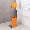 thumbnail image 2 of Porte-papier Hygiénique Autoportant avec Réserve, Support sur Pied Antirouille en Acier Inoxydable SUS 304 pour Rouleaux de Papier Hygiénique, Rangement au Sol, Fini Brossé Moderne, 2 of 8