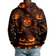 thumbnail image 5 of Leidass Halloween Hoodie for Men Funny Pumpkin Face Hooded Sweatshirts Scary Skull Long SLeeve Tops Holiday Costumes Yellow L, 5 of 5