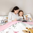 thumbnail image 5 of Homewish Elephant Zebra Giraffe Bedding Comforter Set 2pcs for Preppy Children Teens,Chic Flowers Twin Comforter Sets Microfiber,Floral Jungle Animal Breathable Bedding Set,Lightweight Room Decor, 5 of 8