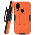 thumbnail image 2 of Case with Clip for CAT S62 PRO Phone, Nakedcellphone [Bright Orange] Slim Hard Shell Cover with Kickstand View Stand and [Rotating/Ratchet] Belt Hip Holster Holder Combo, 2 of 8