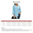 thumbnail image 5 of Blouse Three Quarter Lantern Sleeve Button Chiffon Pure Color Casual Tops for Women Sky Blue XXL, 5 of 5