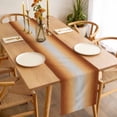 thumbnail image 3 of Table Runner 72 Inches Long for Kitchen Dining, Dark Burnt Orange Ombre Dresser Scarf Farmhouse, Dining Table Decorations for Wedding/Parties, Modern Grey Gradient Farmhouse Art 13 x 72 In, 3 of 8