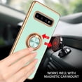 thumbnail image 5 of for Samsung Galaxy S10 Plus Case with Ring Holder Kickstand 360 Degree Rotation  Car Finger Slim Cover Shockproof Full Body Protective Phone Case for Samsung S10 Plus, Mint Green, 5 of 16