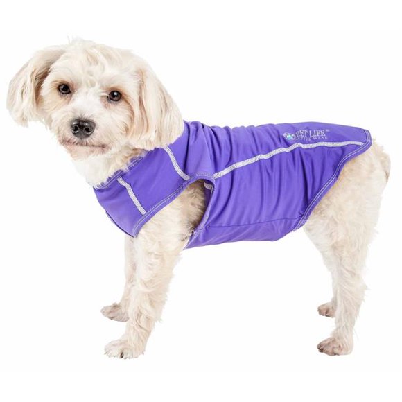 Pet Life TSHL2LVLG Active Racerbark 4-Way Stretch Performance Active Dog Tank Top T-Shirt - Lavander, Large