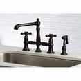 thumbnail image 3 of Kingston Brass KS7275AXBS English Country 8" Bridge Kitchen Faucet with Sprayer, Oil Rubbed Bronze, 3 of 5