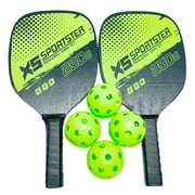 Pickleball Paddle Set with Wood Rackets with Comfort Grip Pickleballs Balls for