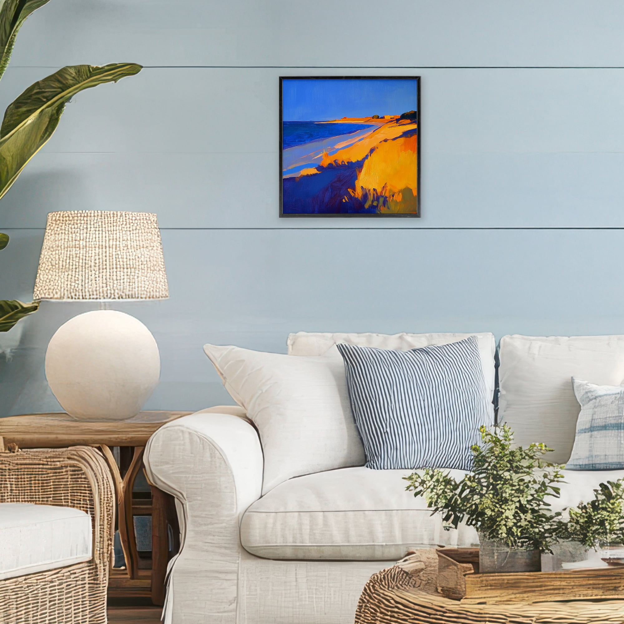 Stupell Industries Complimentary Coast Seascape Black Framed Giclee Art, design by Walker Noble