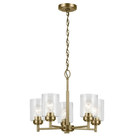 44030NBR Kichler Lighting Winslow - 5 light Small Chandelier - 16 inches tall by 19.75 inches wide-Natural Brass Finish    -Traditional Installation