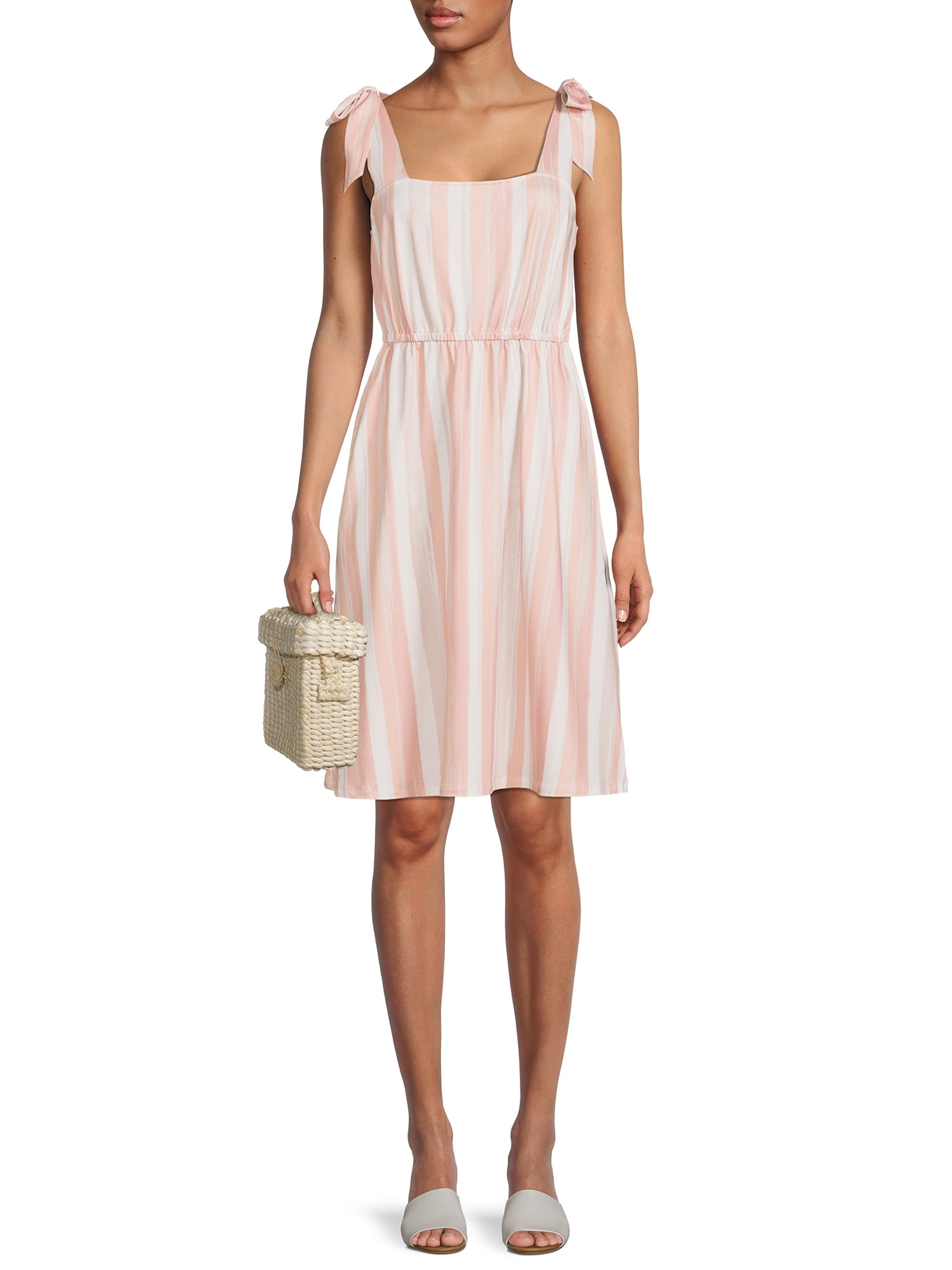 Heather B Womens Shoulder Tie Dress