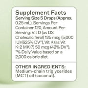 Amy Myers MD Vitamin D3/K2 Liquid - Supports Bone Health, Immune Function & Hormone Balance - High Absorption - Non-Dairy, Gluten-Free - 1 fl oz (30 Servings)