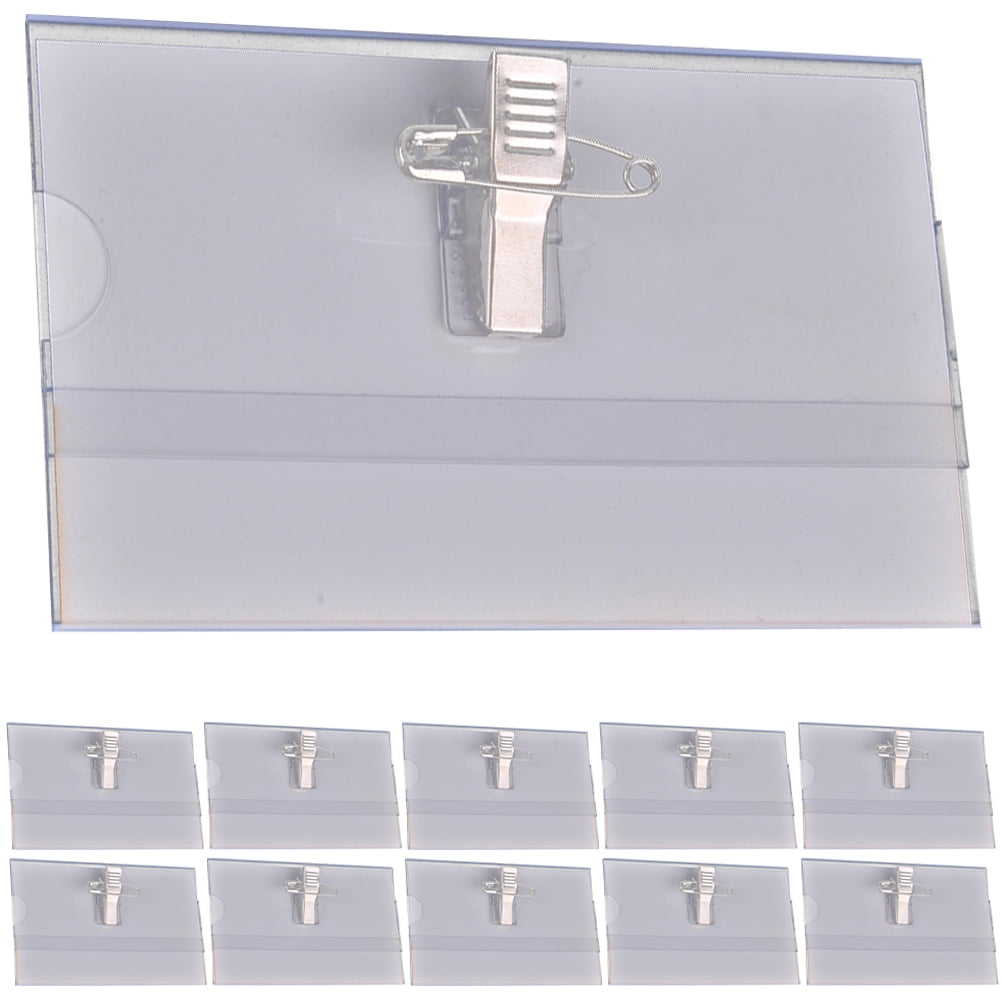 FRCOLOR Transparent PVC Badge Holder Clip for Daily Use with Sturdy Alligator Grip 50Pcs