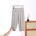 thumbnail image 5 of Women's Cotton Pajama Capris Plus Size Elastic Waist Soft Lounge Summer Pjs Bottoms Capri Pants Sleepwear (5XL, Gray 01), 5 of 6