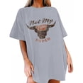 thumbnail image 2 of KHONTS T Shirts for Women Oversized Western Country Music Concert T-Shirts Retro Graphic Printed Short Sleeve Tee Tops Grey XL, 2 of 4