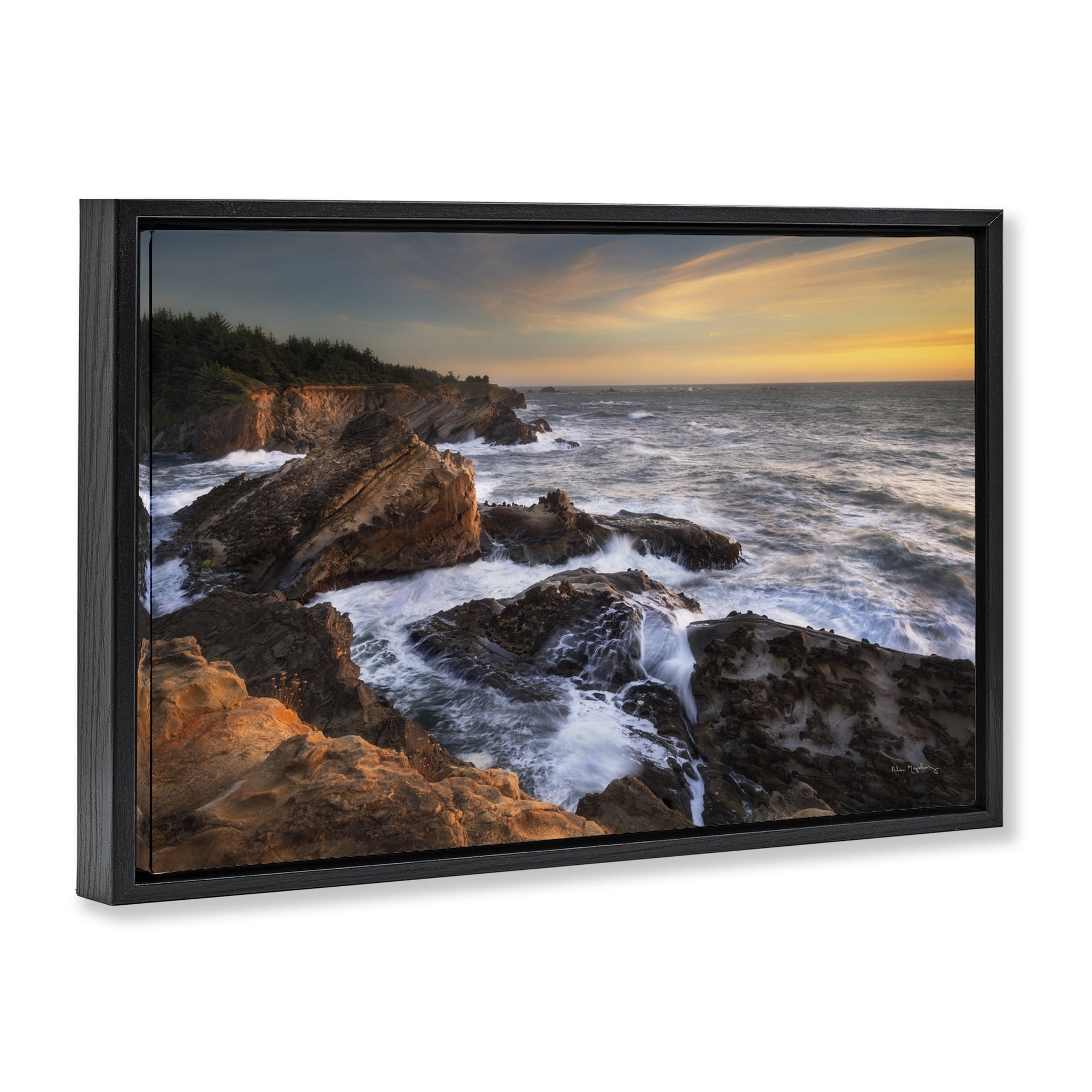 Stupell Industries Nautical Shore Acres Nautical & Beach Photography Black Floater Framed Canvas Art Print Wall Art, 31 x 21