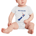 thumbnail image 2 of New Zealand Map Flag Cute Baby Rompers Newborn Clothes Outfits (White, 6-12 Months), 2 of 5